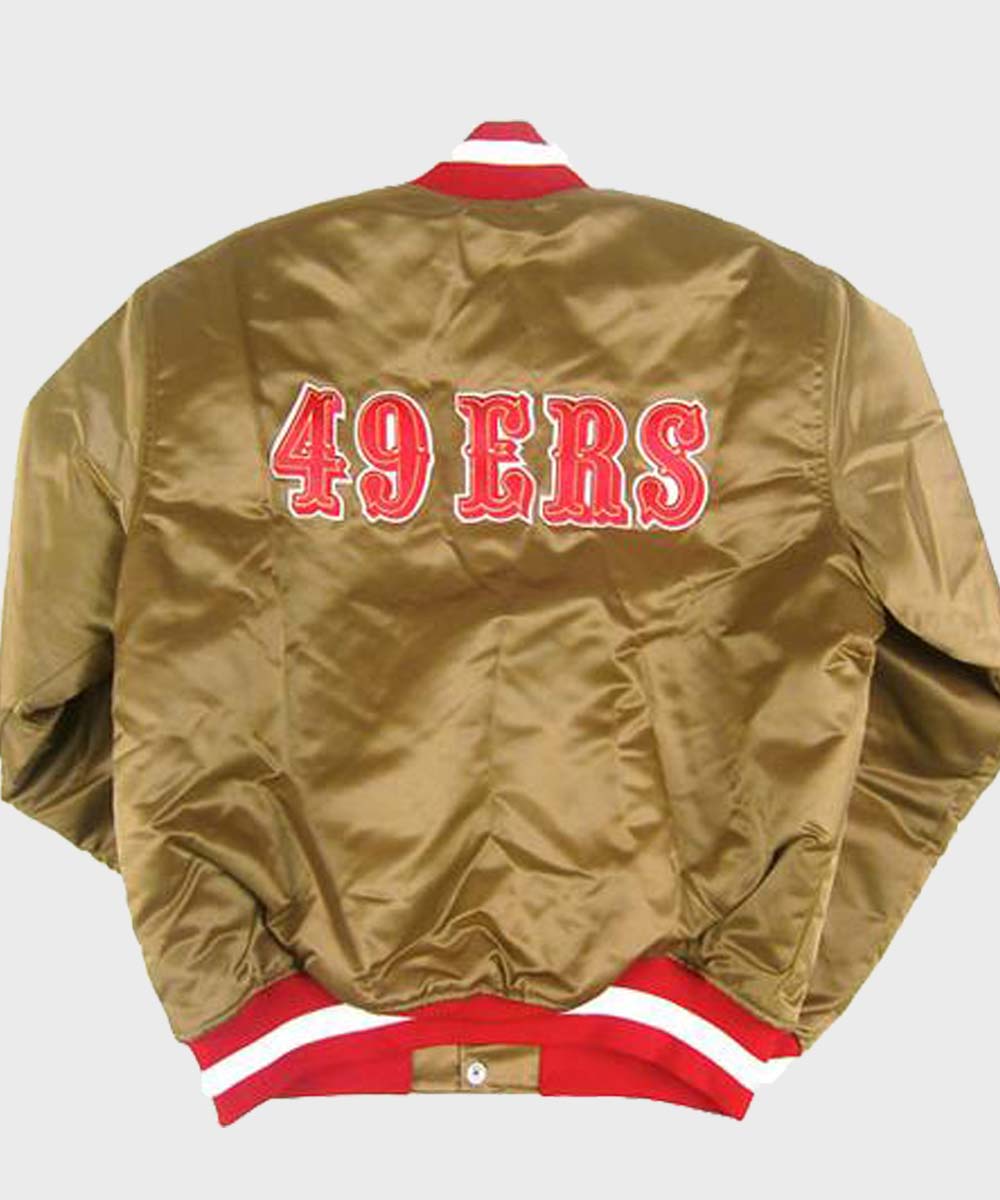 Vintage Starter NFL Pro Line San Francisco 49ers Gold Jacket Satin Bomber L