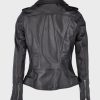 Black Biker Womens Geniune Leather Jacket