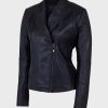 Womens Shawl Collar Black Leather Jacket