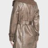 Faux Shearling Womens Mid-Length Coat