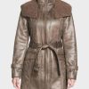 Womens Duster Mid-Length Faux Shearling Coat