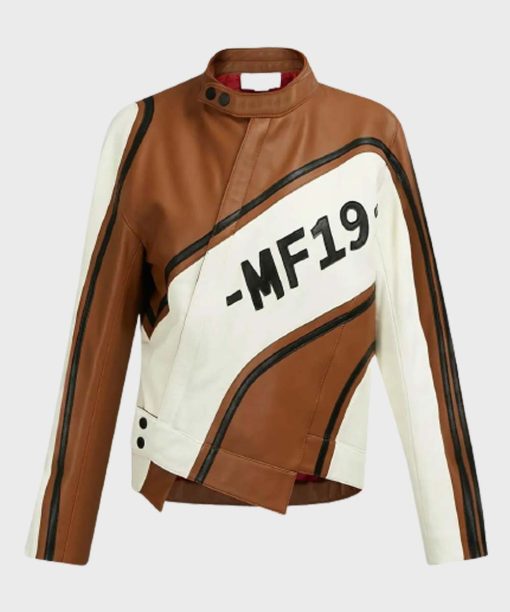 Womens Brown Cafe Racer Leather MF19 Jacket