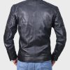 Black Biker Mens Cafe Racer Leather Jacket