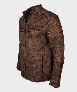 Cafe Racer Waxed Brown Vintage Motorcycle Jacket