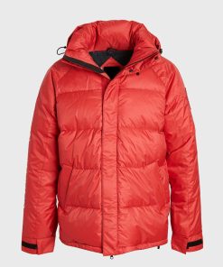 Mens Red Parachute Puffer Winter Jacket