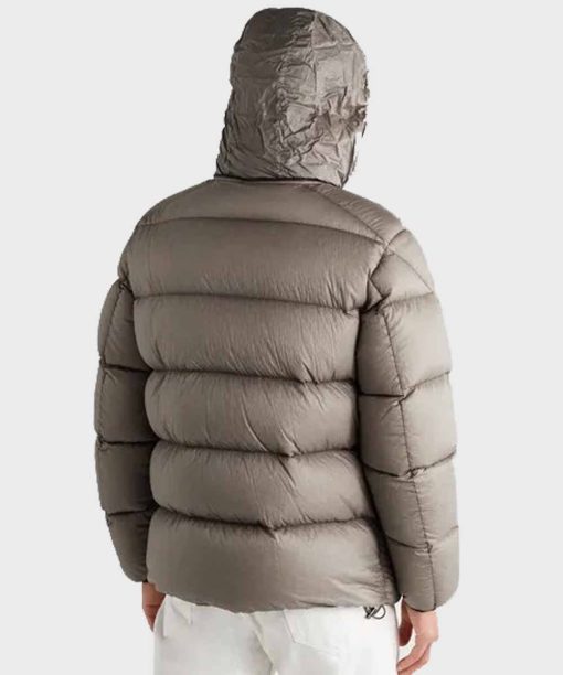Mens Grey Causal Winter Puffer Jacket