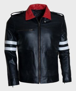 Mens Black Prototype Biker Leather Jacket