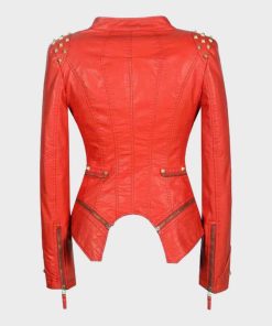 Womens Valentines Red Leather Jacket