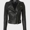 Womens Motorcycle Black Leather Jacket