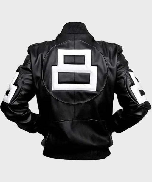 8 Ball Leather Jacket Bomber Style Black Leather Jacket