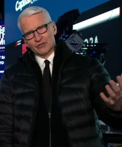 Anderson Cooper Black Down Jacket