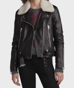 Love Life Zoe Chao Black Leather Jacket