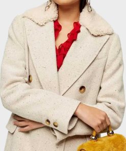 Love Life Sara Yang Trench Coat with Shearling Collar