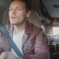Men in Kilts: A Roadtrip with Sam and Graham Maroon Leather Jacket
