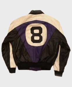 Michael Hoban Purple and Black 8 ball Leather Jacket