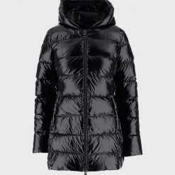 Black Hooded Puffer Coat