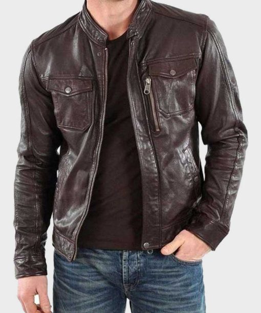 Mens Casual Leather Jacket