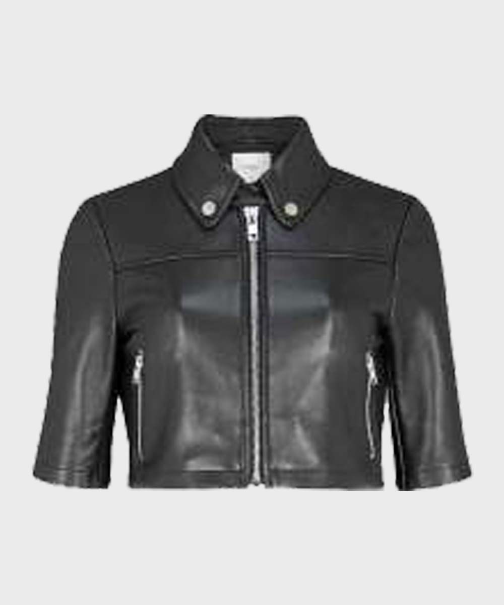 Liza Lapira The Equalizer Cropped Leather Jacket - New American Jackets