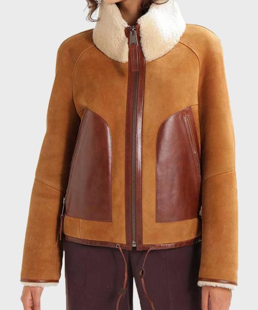 Brown Detailed Jacket for Womens