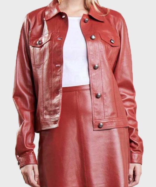 Womens Red Leather Jacket