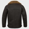 Mens Shearling Pilot Leather Black Jacket