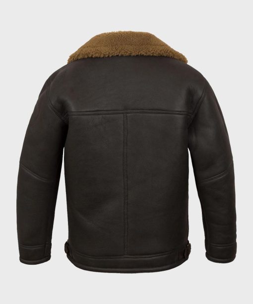 Mens Shearling Pilot Leather Black Jacket