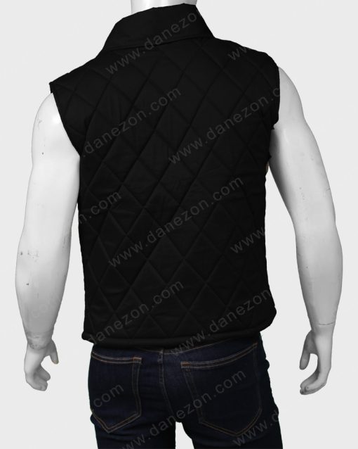 Kevin Costner Yellowstone Black Quilted Vest