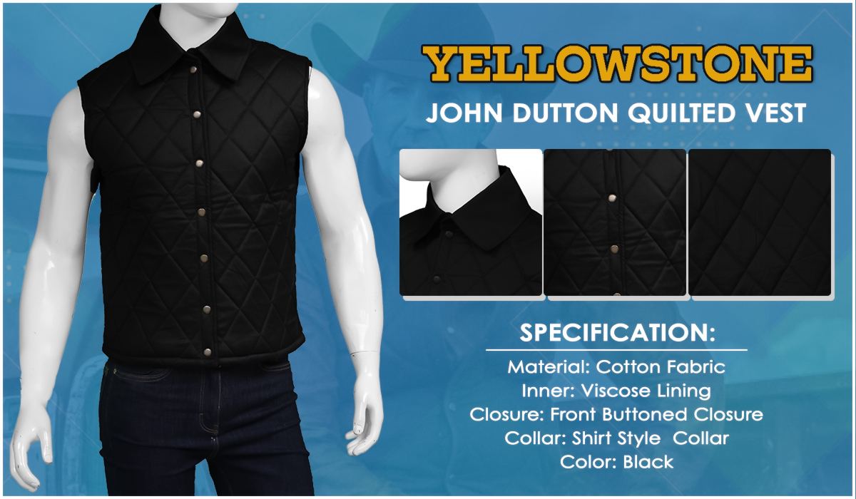 John Dutton Quilted Vest for Sale
