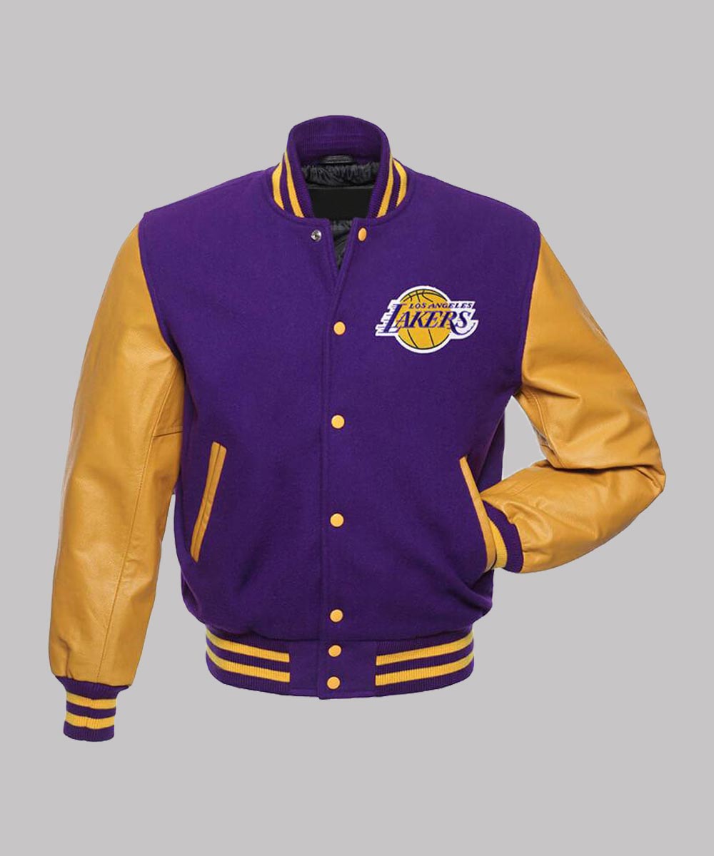 NBA OG Lakers Satin Bomber Jacket - Yellow/combo