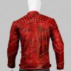 Mens Cafe Racer Leather Red Jacket
