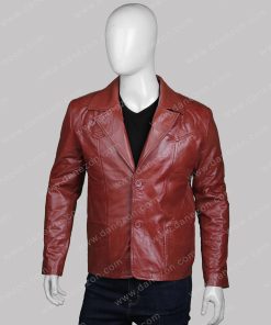 Men’s Two Button Brown Leather Blazer
