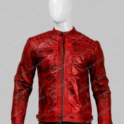 Men's Café Racer Red Leather Jacket