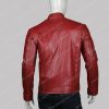 Red Slimfit Mens Leather Jacket