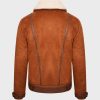 Womens Shearling Aviator Brown Leather Jacket