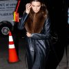 Kendall Jenner Fur Black Leather Coat