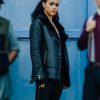 Army of Thieves 2021 Nathalie Emmanuel Black Leather Jacket