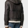 Mens B3 Charcoal Grey Shearling Leather Jacket