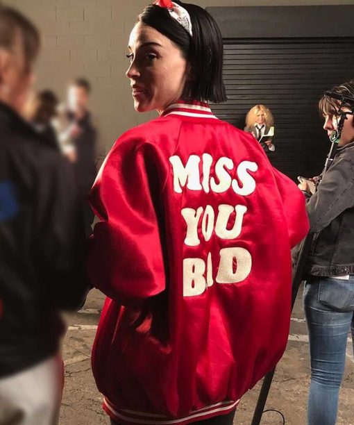 MISS YOU BAD Red Bomber Jacket