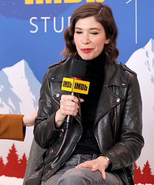 The Nowhere Inn 2021 Carrie Brownstein Black Leather Jacket