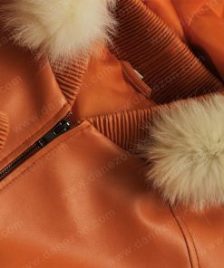 Orange Leather 8 Ball Jacket