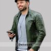 Sebastian Stan Quilted Green Leather Jacket