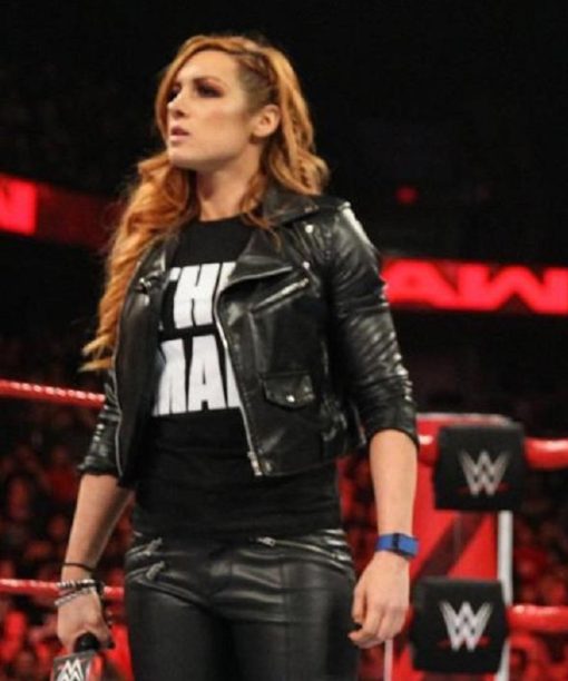 WWE Becky Lynch Black Biker Jacket
