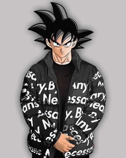 Goku Drip Puffer Jacket for Sale