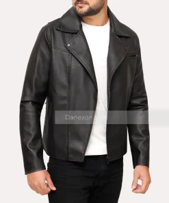 Black Faux Leather Motorcycle Jacket