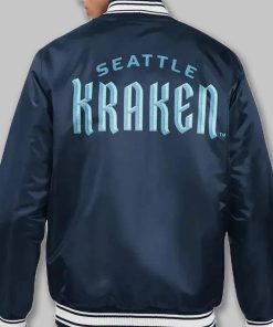 Mens Seattle Kraken Blue Bomber Jacket
