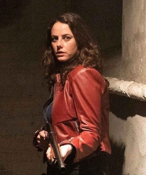 Resident Evil Claire Redfield Red Leather Jacket