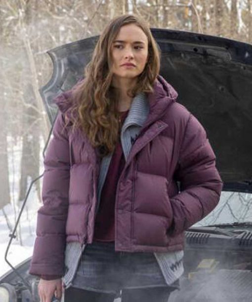 Audrey Bishop Purple Puffer Jacket