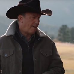 Yellowstone S04 John Dutton Shearling Collar Jacket