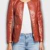 Mia Jordan Brown Leather Jacket