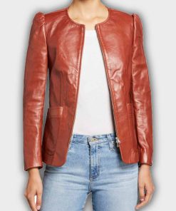 Mia Jordan Brown Leather Jacket